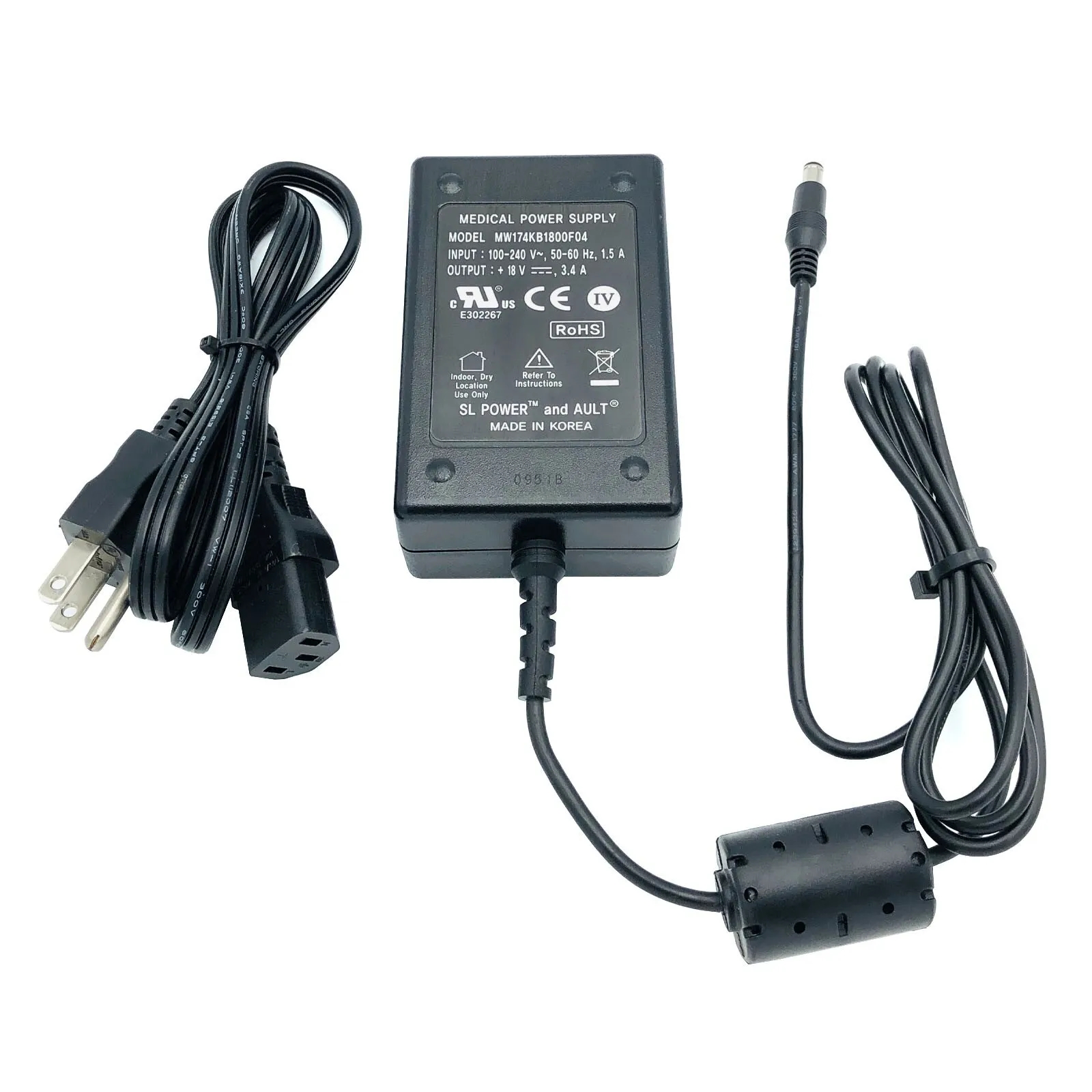 *Brand NEW*Genuine Ault MW174KB1800F04 Medical 18V 3.4A AC Adapter Charger Power Supply